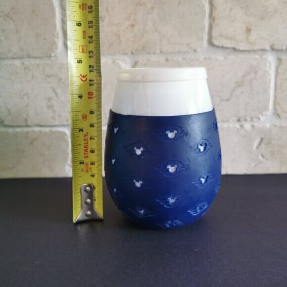 Disney Cruise Line Stemless Wine Glass Silicon Sleeve Drink Through Lid - Picture 8 of 8